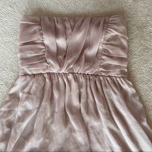 blush pink strapless mini dress size L